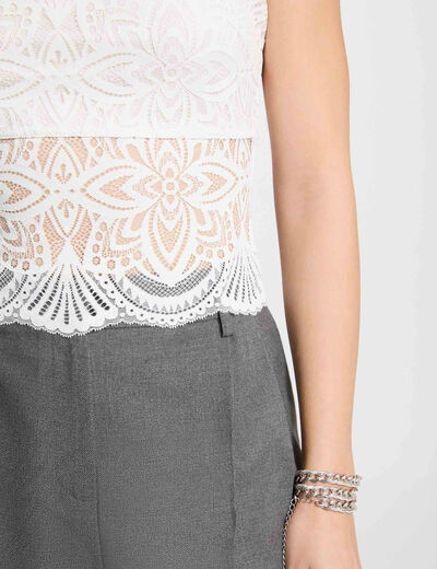 Top con tirantes finos marfil mujer