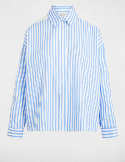 Camisa manga larga rayas multicolor mujer