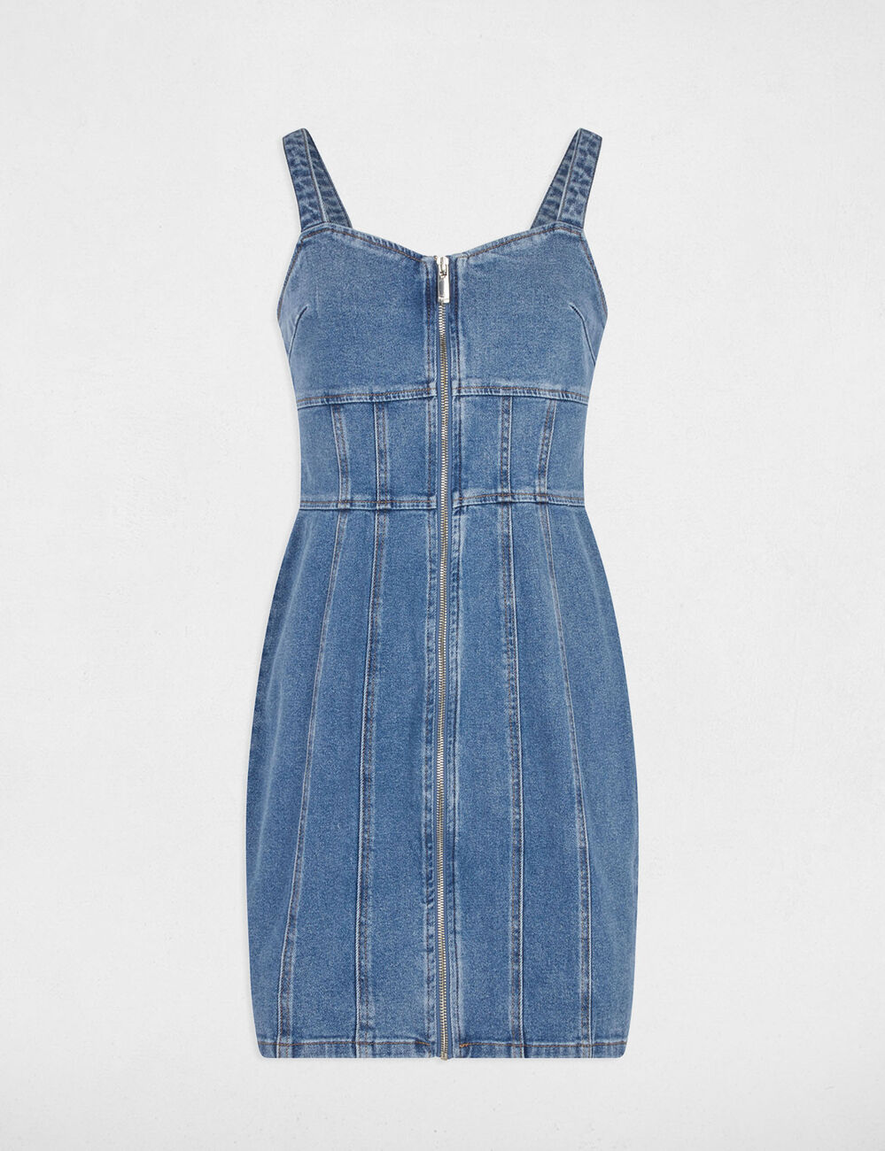 Vestido corto ajustado vaquero denim stone mujer