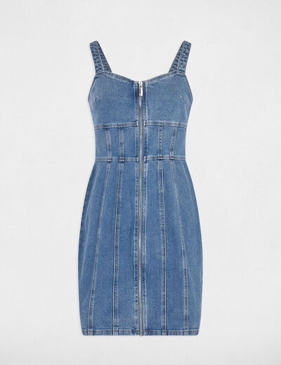 Vestido corto ajustado vaquero denim stone mujer