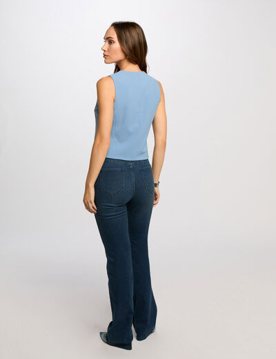 Chaleco bleu gris mujer