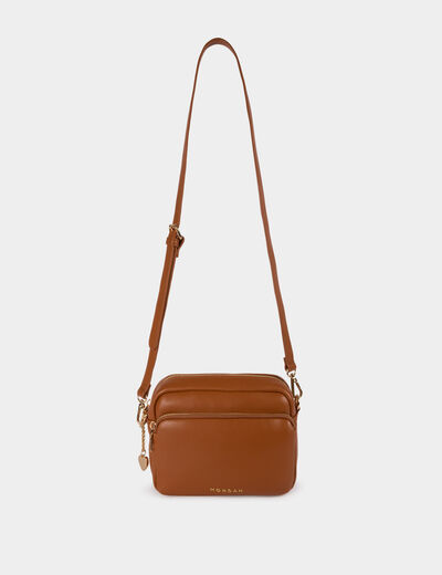 Bolso bandolera de polipiel c&aacute;mel mujer