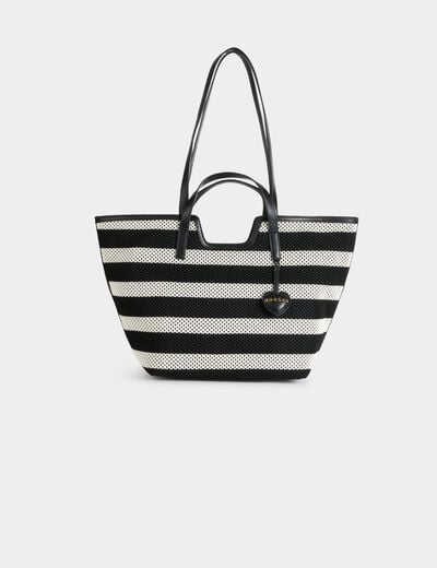 Bolso tote tejido blanco mujer
