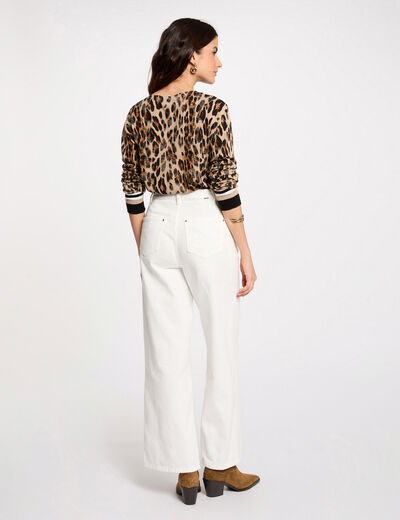 Jersey estampado leopardo multicolor mujer