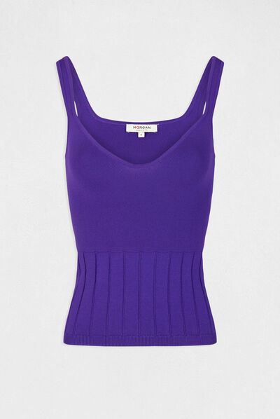 Top punto con tirantes violeta mujer