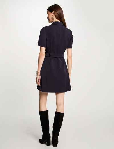Vestido corto ajustado azul marino mujer