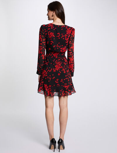Vestido acampado estampado multicolor mujer