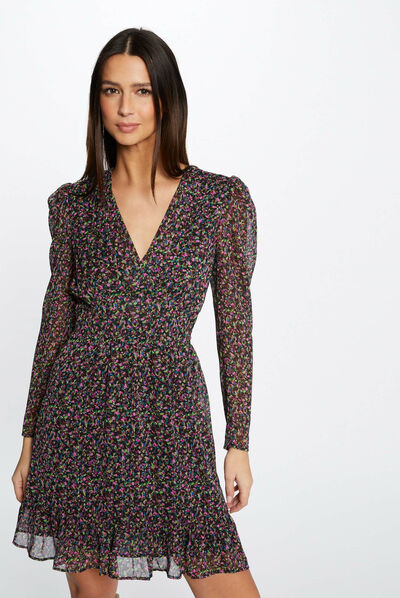 Vestido recto holgado estampado multicolor mujer