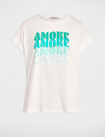 Camiseta con mensaje blanco mujer