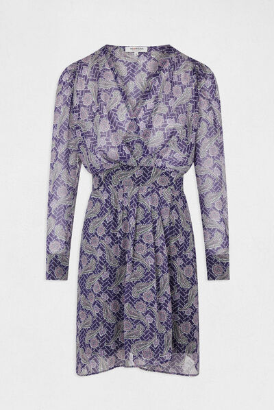 Vestido evasé estampado de cachemira multicolor mujer