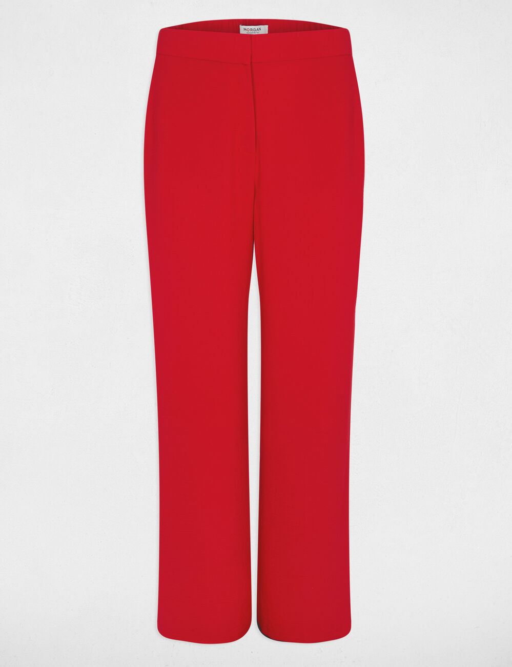Pantal&oacute;n ancho y fluido rojo mujer