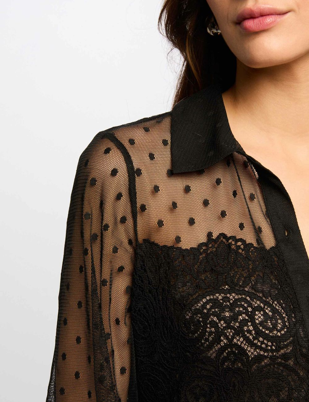 Camiseta manga larga negro mujer