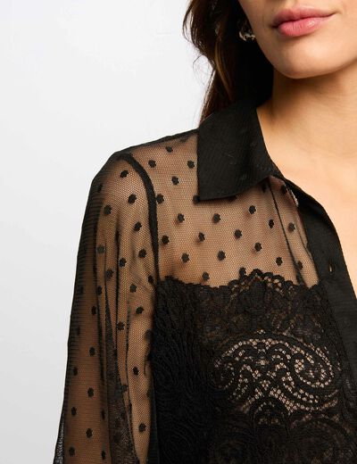 Camiseta manga larga negro mujer
