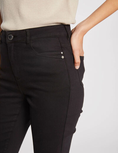 Pantalón skinny talle estándar negro mujer