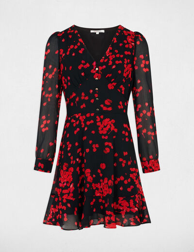 Vestido acampado estampado multicolor mujer