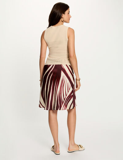 Jersey sin mangas con cuello redondo beige mujer