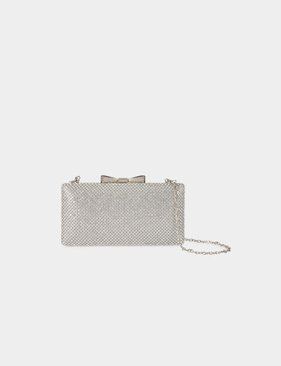 Bolso satinado con strass couleur argent mujer
