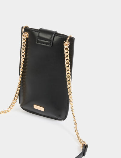 Bolso para teléfono tachuelas negro mujer