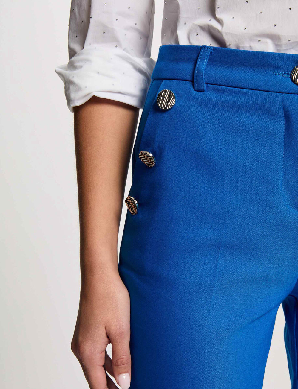Pantalón cigarette azul eléctrico mujer