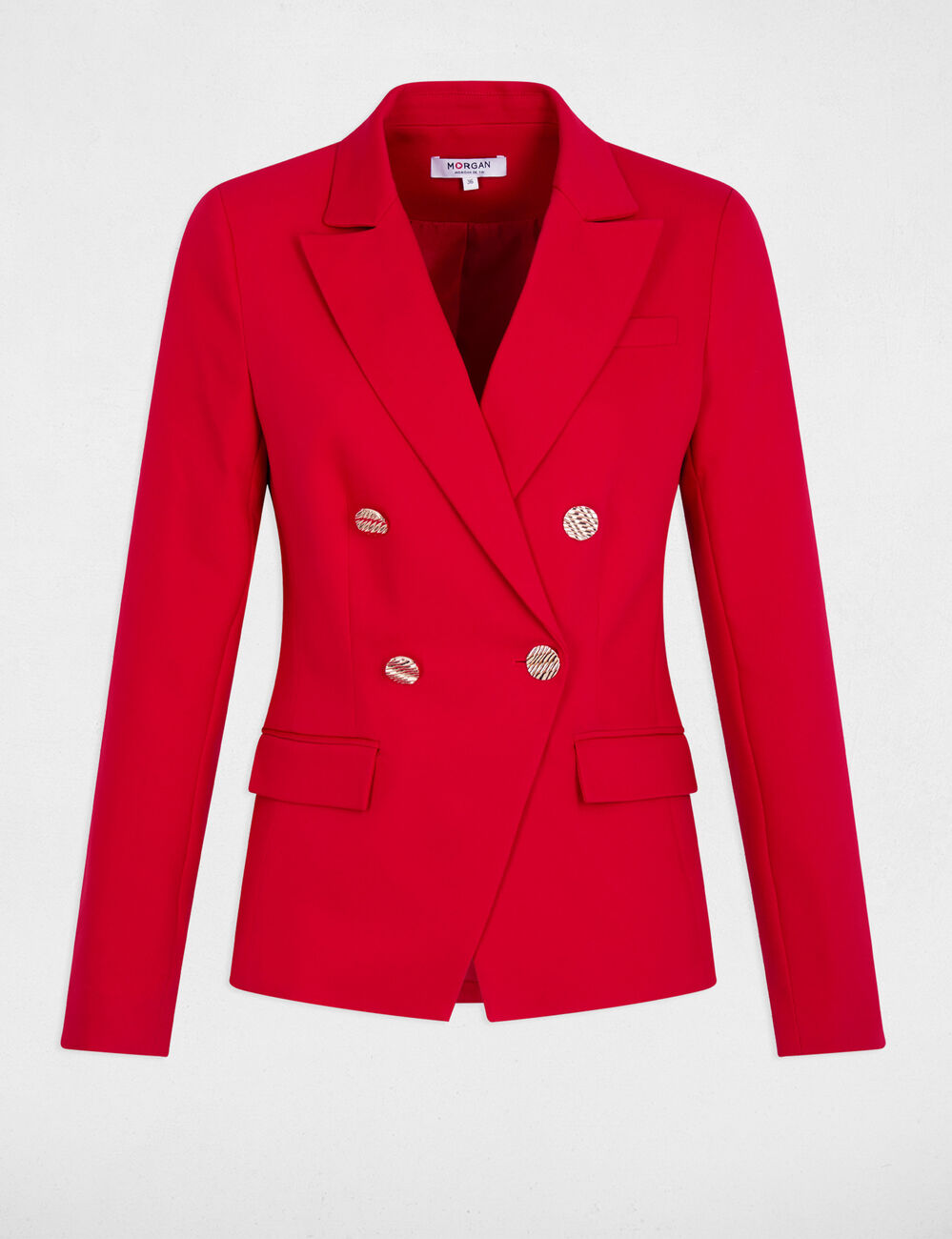 Americana doble botonadura rojo mujer