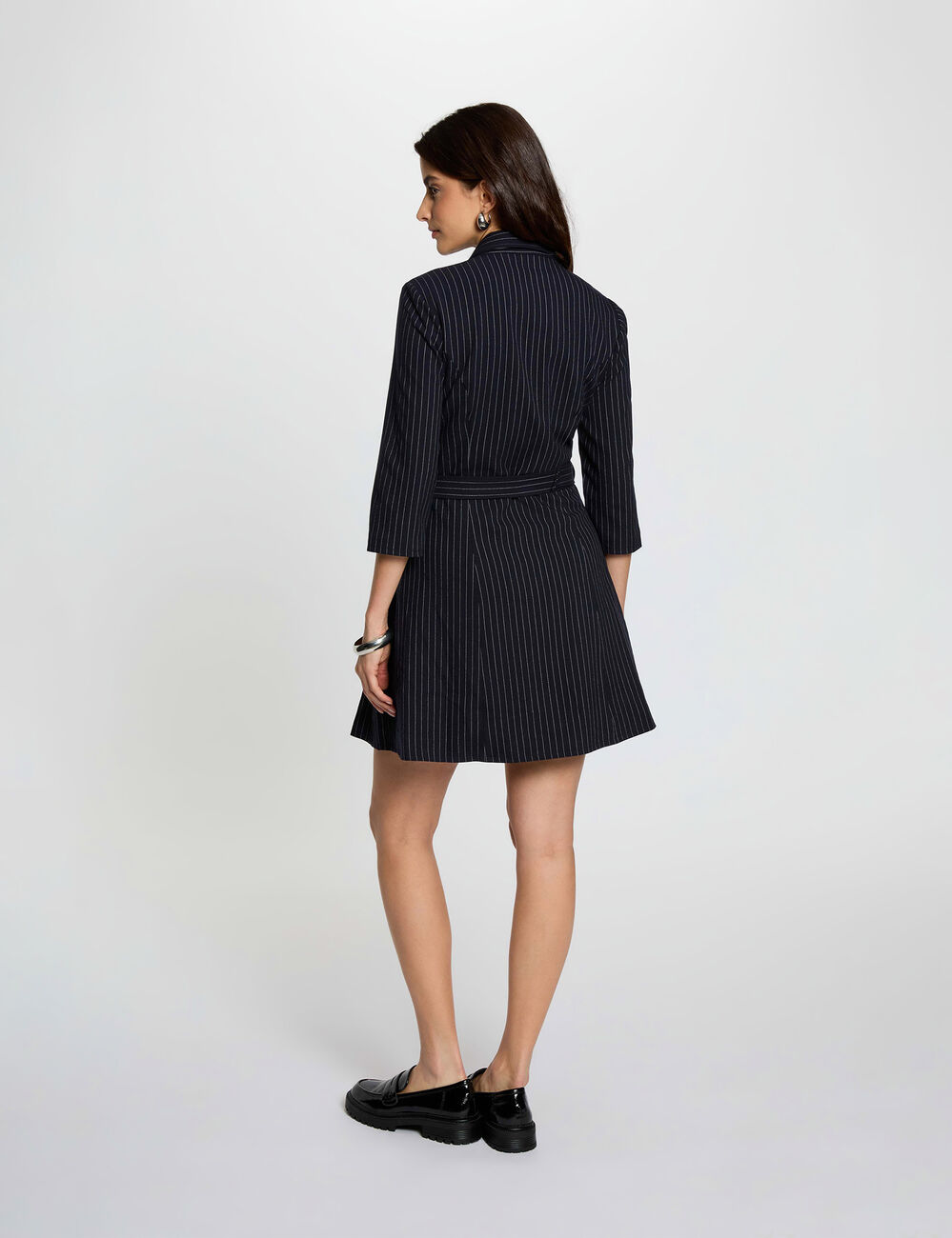 Vestido corto ajustado azul marino mujer