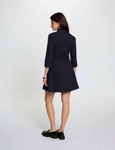 Vestido corto ajustado azul marino mujer