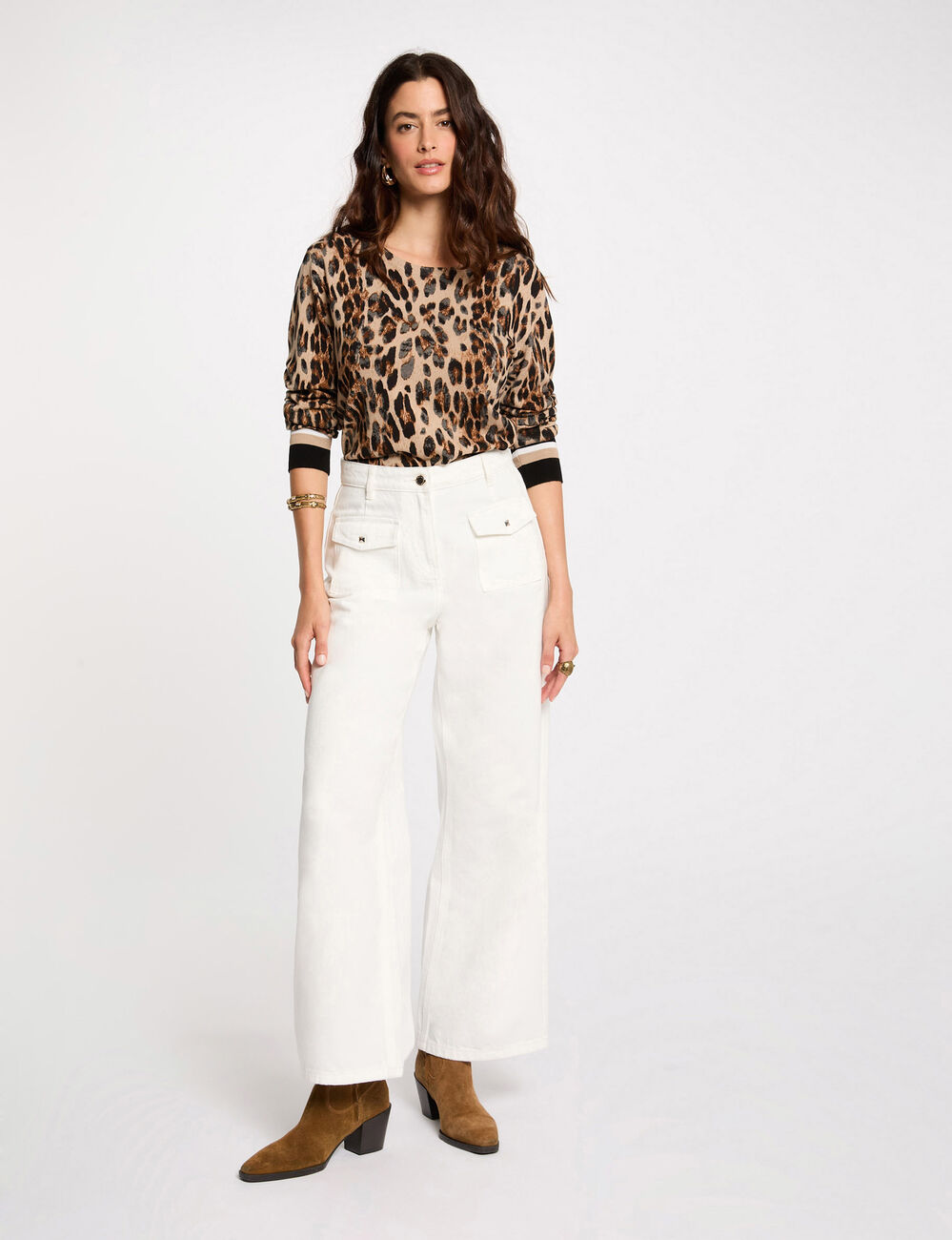 Jersey estampado leopardo multicolor mujer