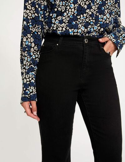 Vaqueros flare 7/8 negro mujer