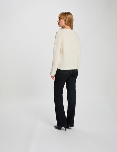 Vaqueros bootcut de tiro alto denim crudo mujer