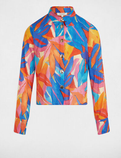 Camisa manga larga multicolor mujer