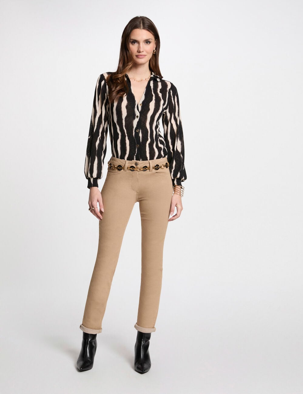 Pantal&oacute;n recto c&aacute;mel mujer