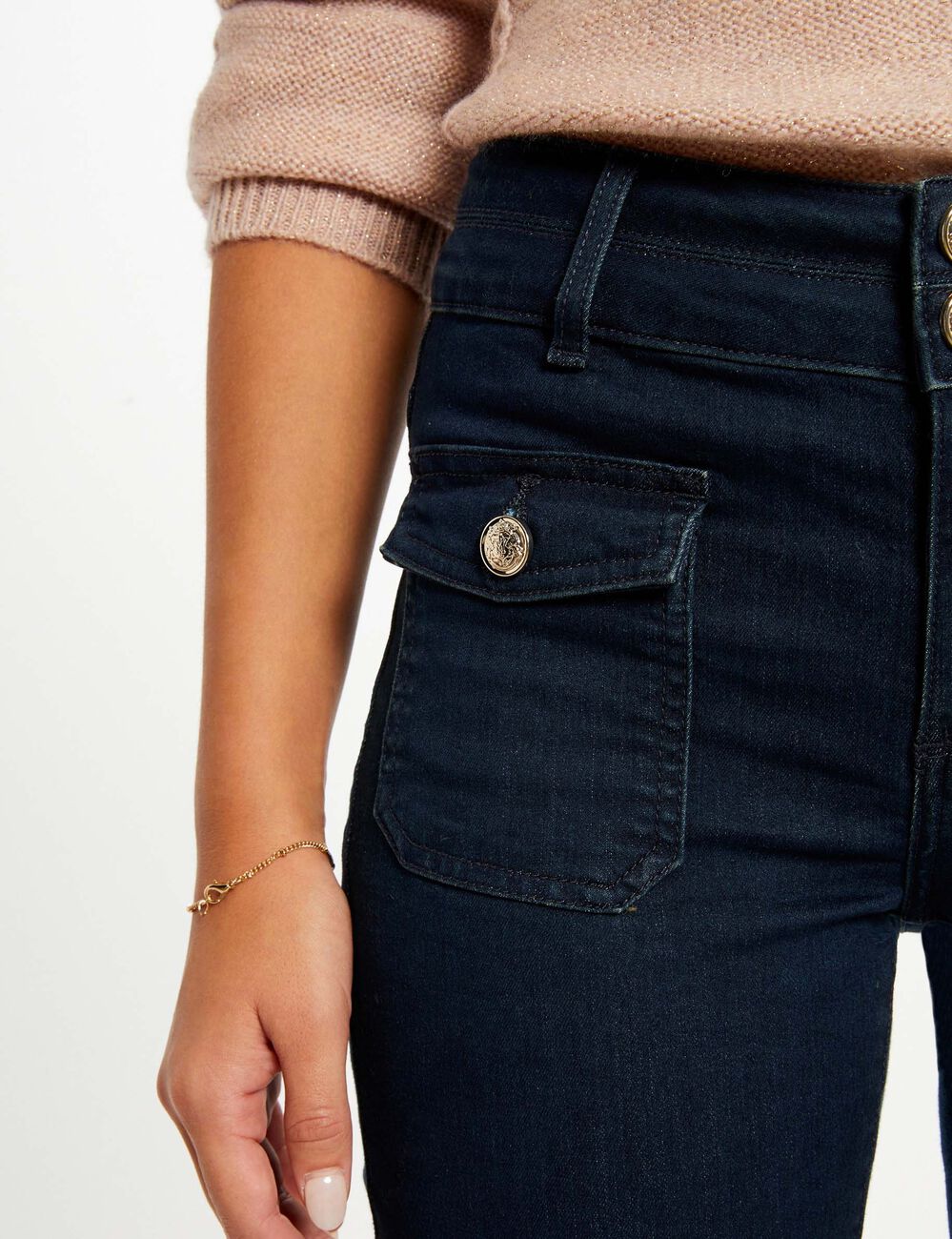 Vaquero bootcut denim crudo mujer