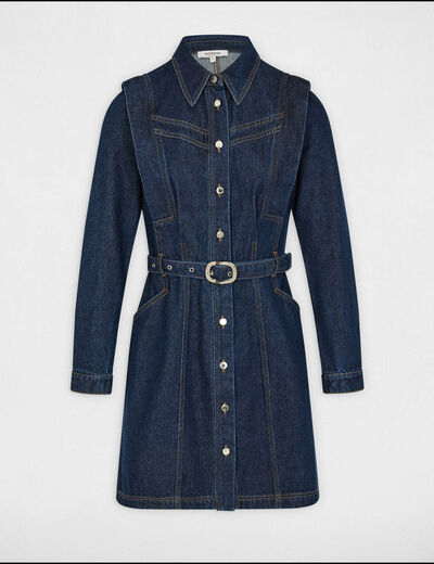 Vestido ajustado vaquero denim crudo mujer