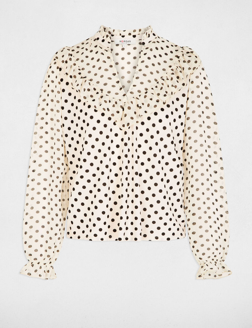 Camiseta de gasa con cuello en v blanco mujer
