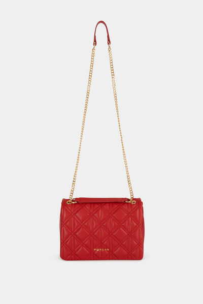 Bolso cartera de mano efecto acolchado rojo mujer