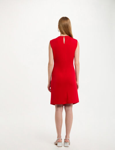 Vestido ajustado drapeado rojo mujer