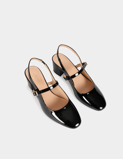 Sandalias de tac&oacute;n negro mujer