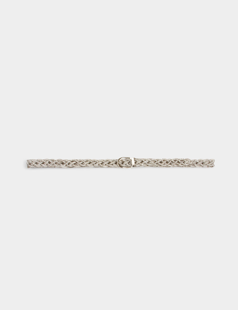 Cinturón trenzado con strass couleur argent mujer
