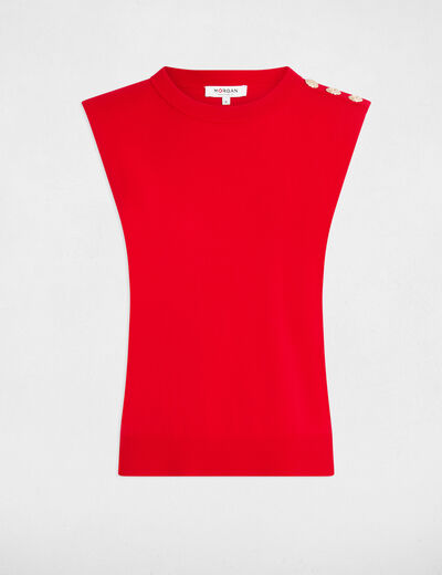 Jersey sin mangas rojo mujer
