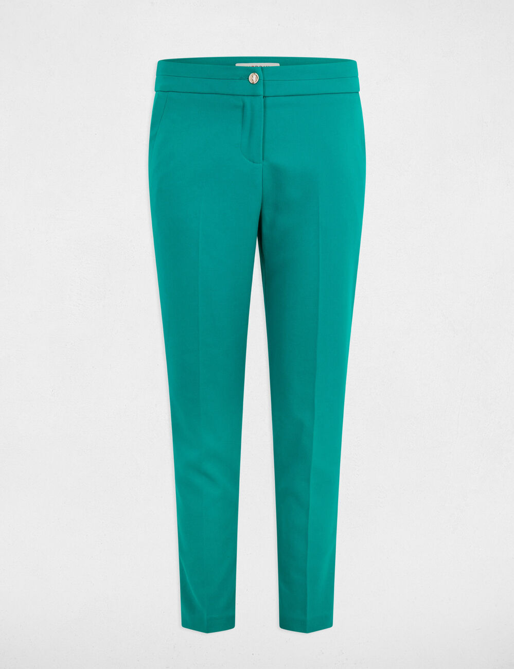 Pantalón cigarette azul turquesa mujer