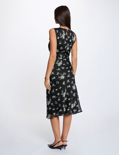 Vestido de encaje con cuello en V multicolor mujer