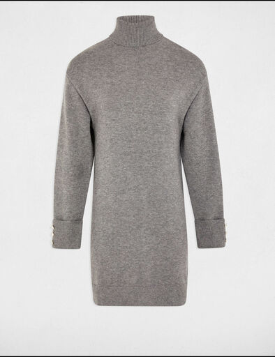 vestido punto corto recto gris claro mujer Vestido punto corto recto gris claro mujer