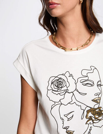 Camiseta con mensaje blanco mujer