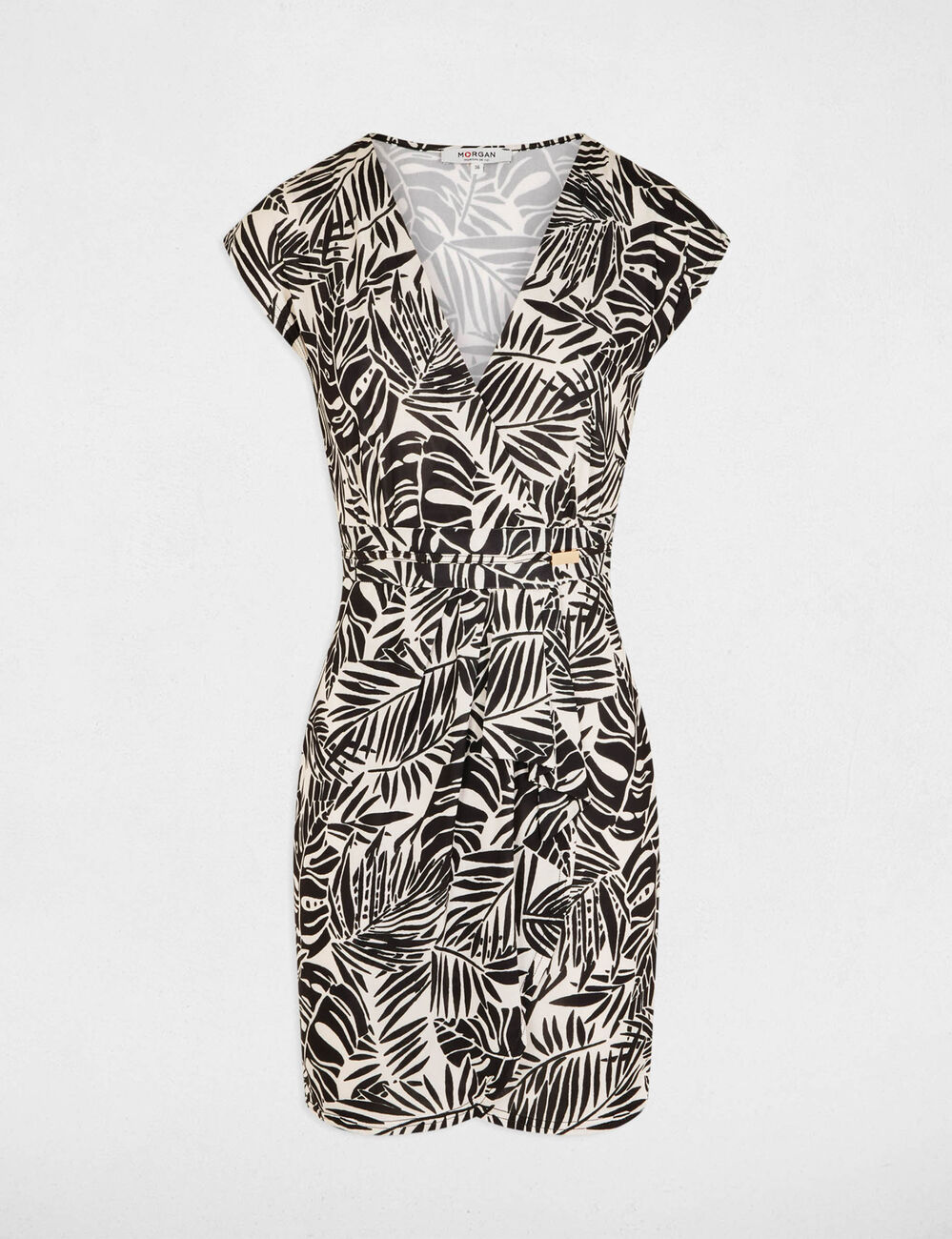 Vestido fluido con escote multicolor mujer