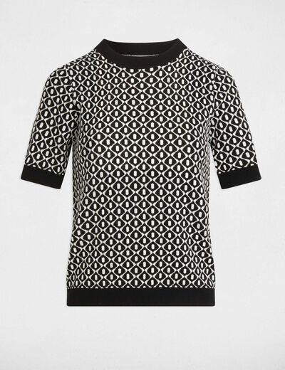 Jersey cuello redondo negro mujer