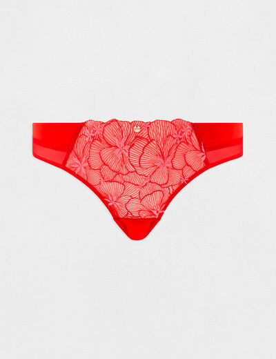 Braga de encaje rojo mujer