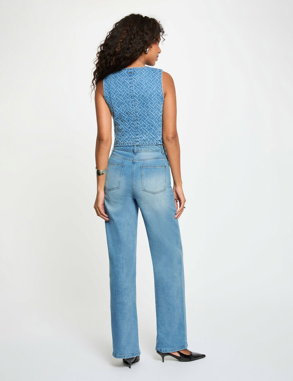 Chaleco vaquero sin mangas denim stone mujer