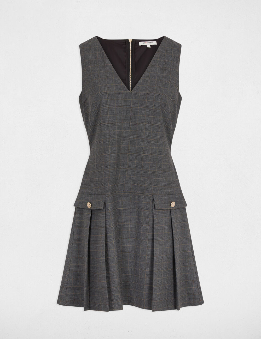 Vestido ajustado tipo pichi gris moyen mujer