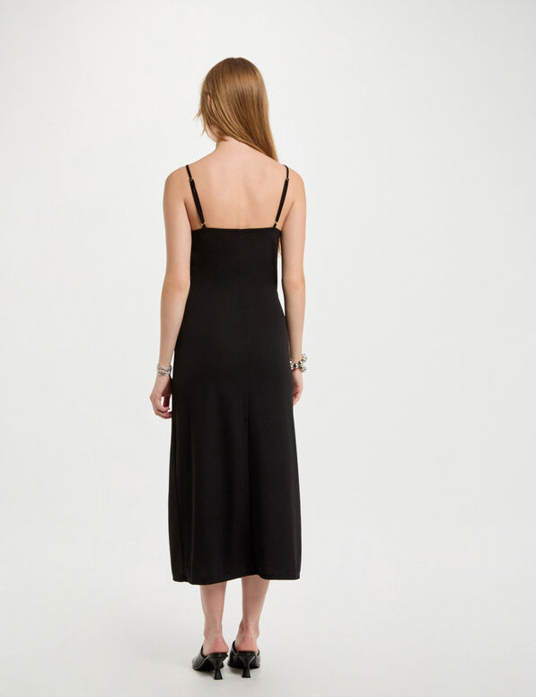 vestido midi ajustado negro mujer Vestido midi ajustado negro mujer