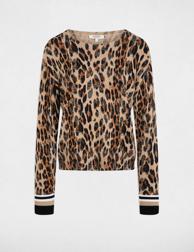 Jersey estampado leopardo multicolor mujer